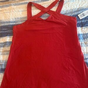 Red Front Cross Women's Top